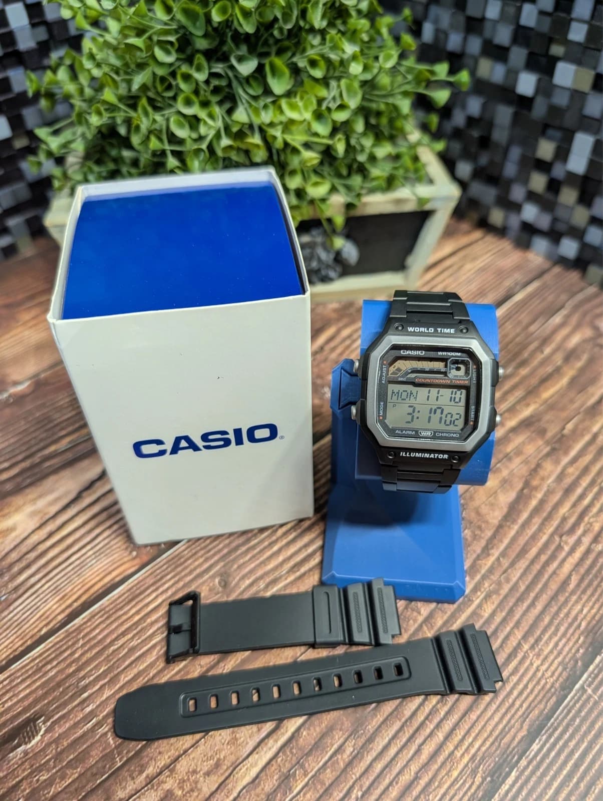 Casio WS1600H-1AV, W, Upgraded with SKXMOD All Metal Case and Bracelet - Image 1