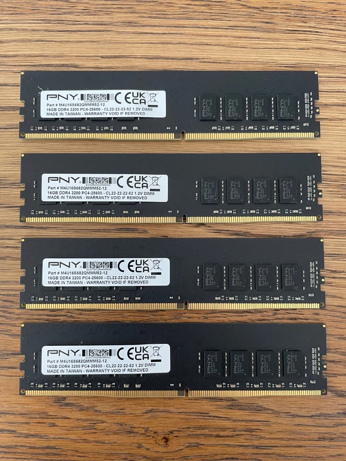 PNY 64GB (4x16GB) DDR4 3200MHz PC4-25600 CL22 Desktop Memory RAM Kit - Image 1