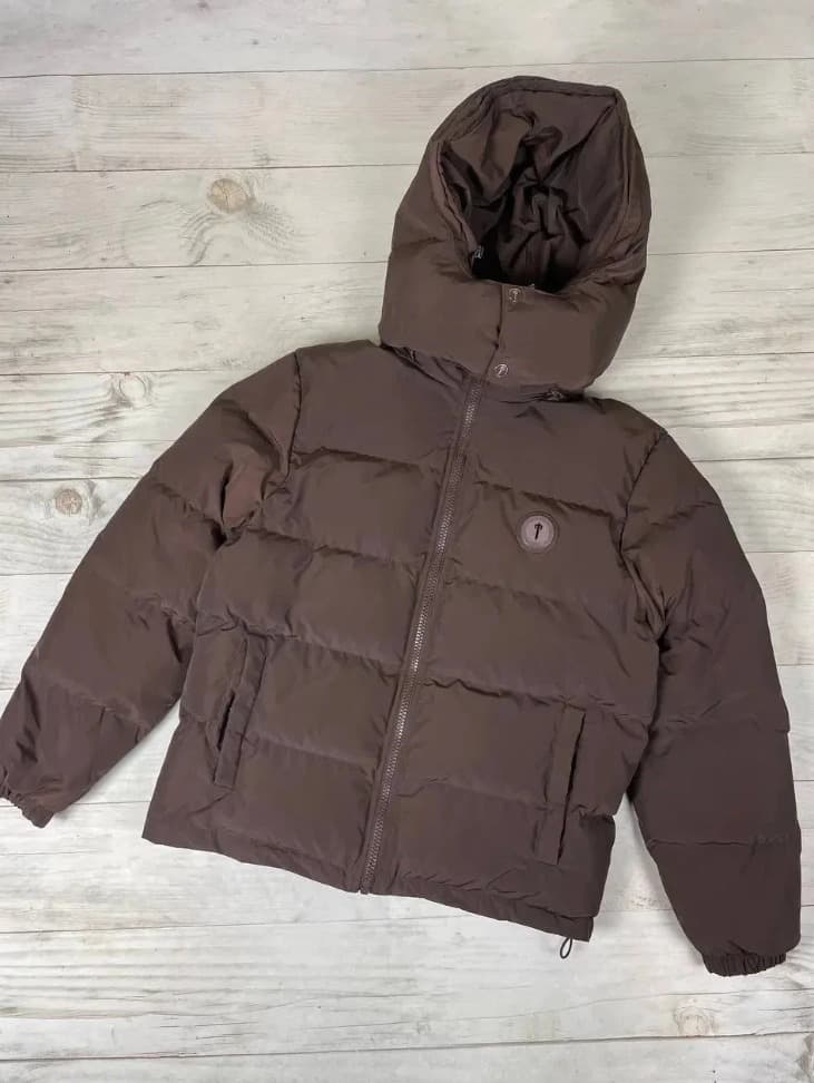 Trapstar Irongate Puffer Jacket Brown – Men’s Small, Detachable Hood - Image 1