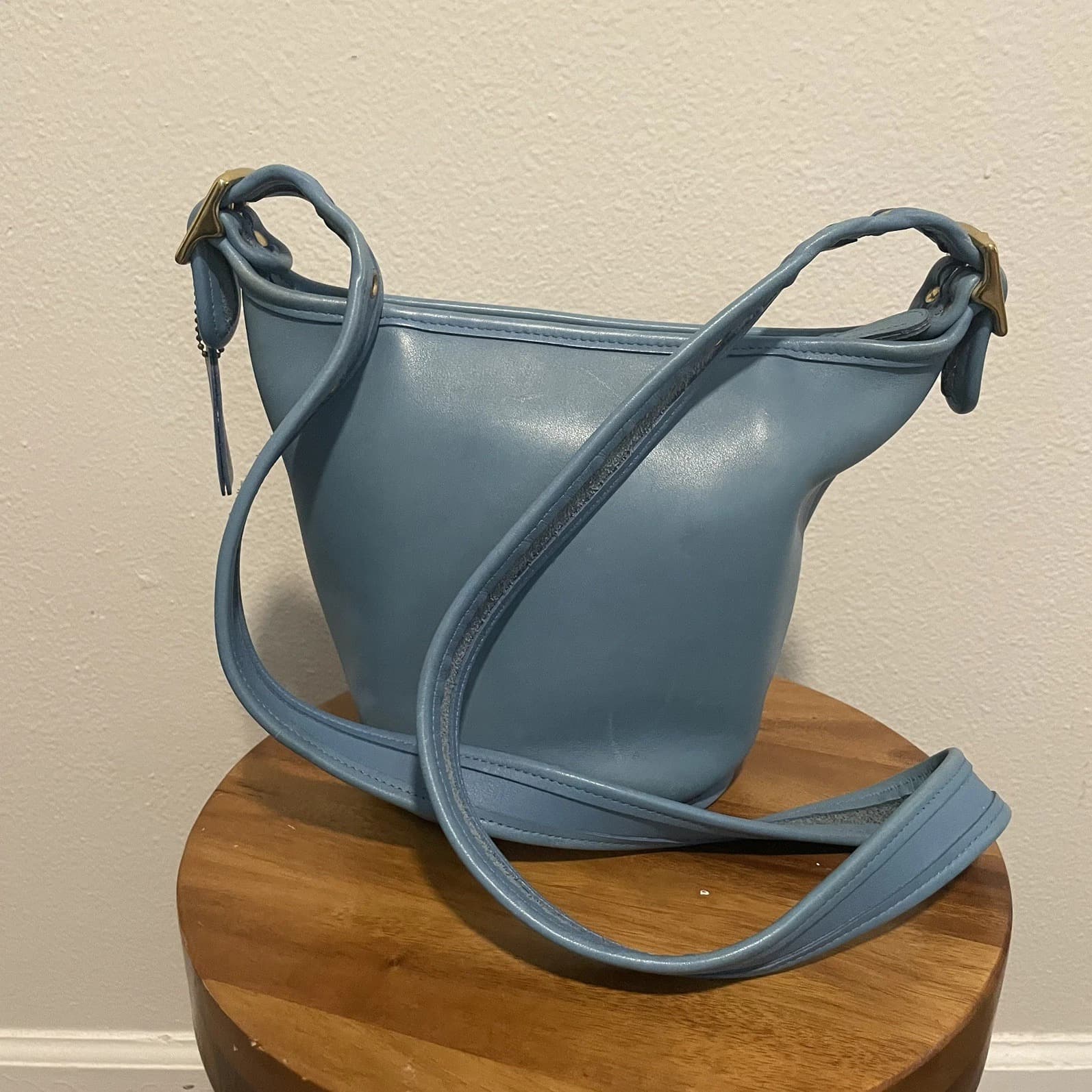Vintage Coach Helen Legacy Periwinkle Blue Bucket Bag - Image 1